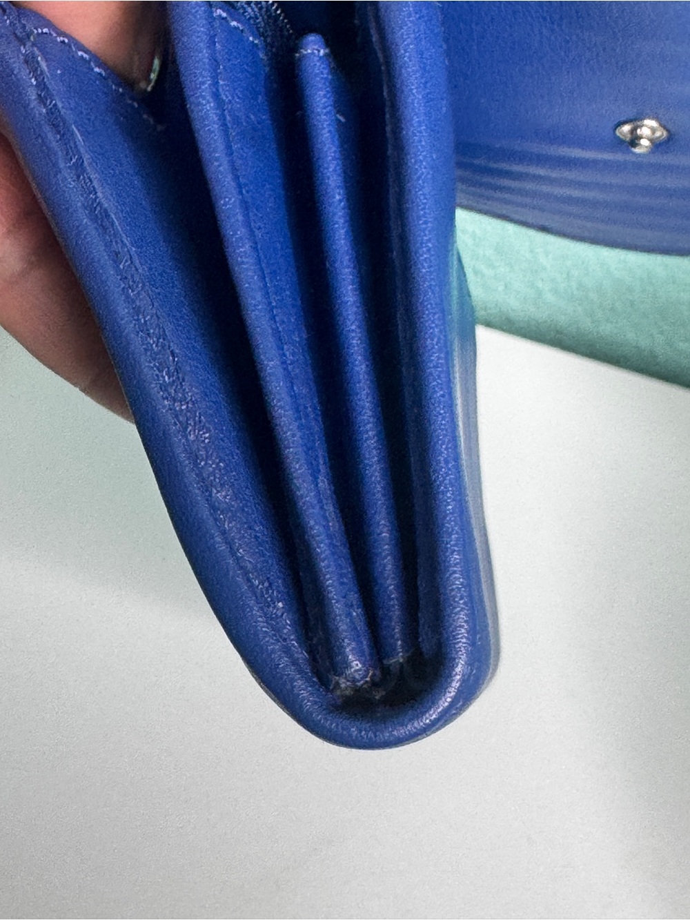Coach Women's Blue Leather Compact Wallet - Picture 5 of 12